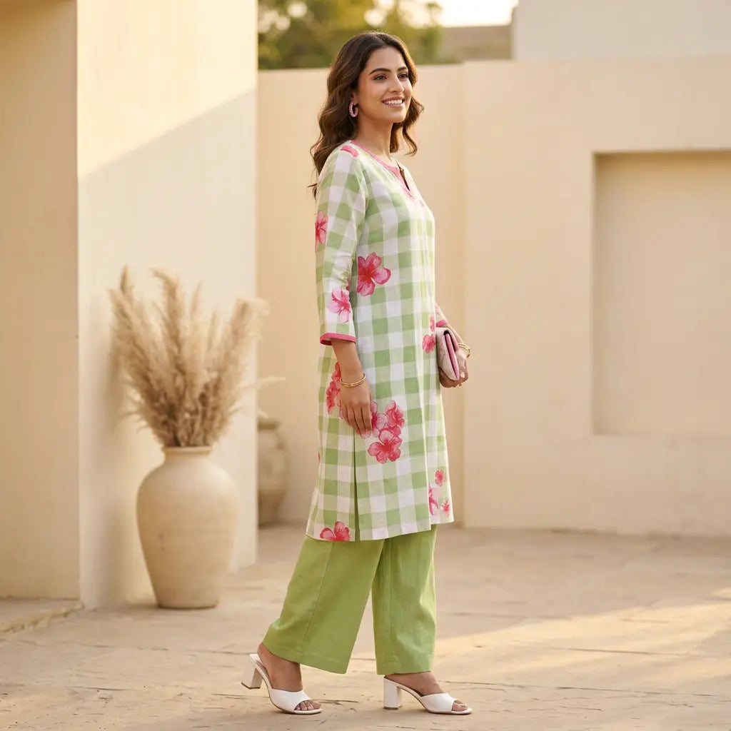 GREEN FLORAL CO-ORDSET