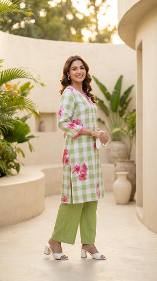 GREEN FLORAL CO-ORDSET