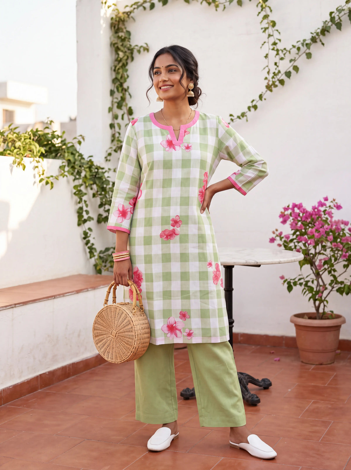 GREEN FLORAL CO-ORDSET