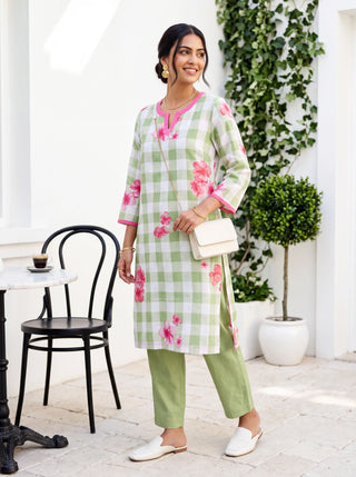 GREEN FLORAL CO-ORDSET