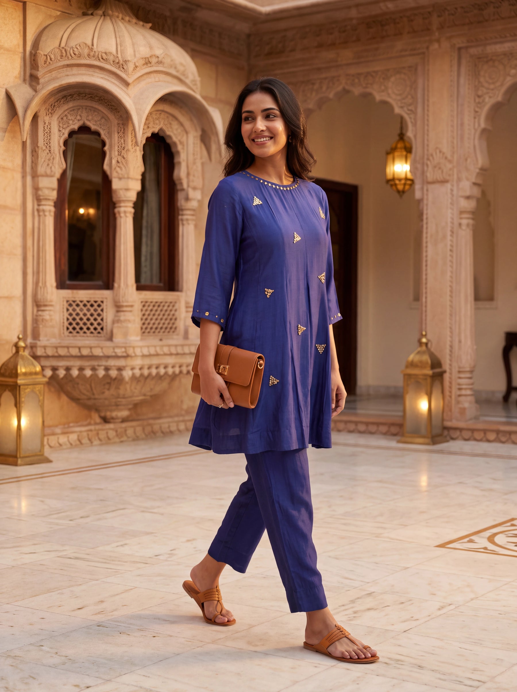 Royal Indigo Embellished Coord Set