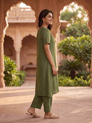 Green Bloom Emb Coord Set