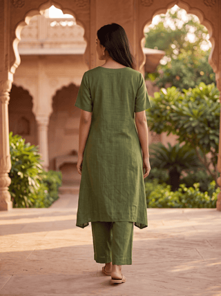 Green Bloom Emb Coord Set