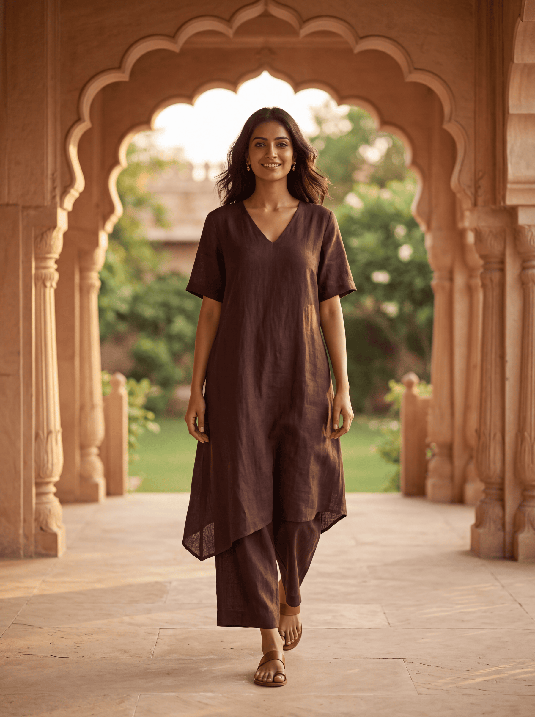 MOCHA LINEN COORD SET