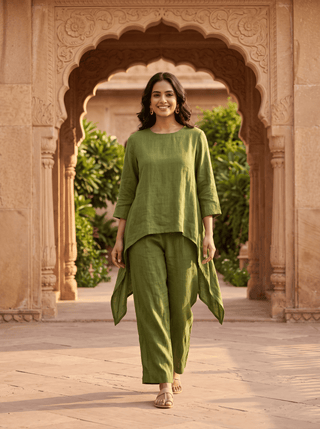 OLIVE LINEN COORD SET