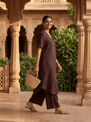 MOCHA LINEN COORD SET