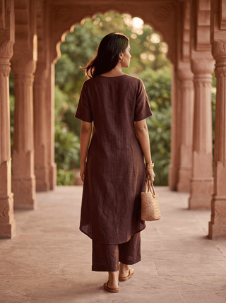 MOCHA LINEN COORD SET