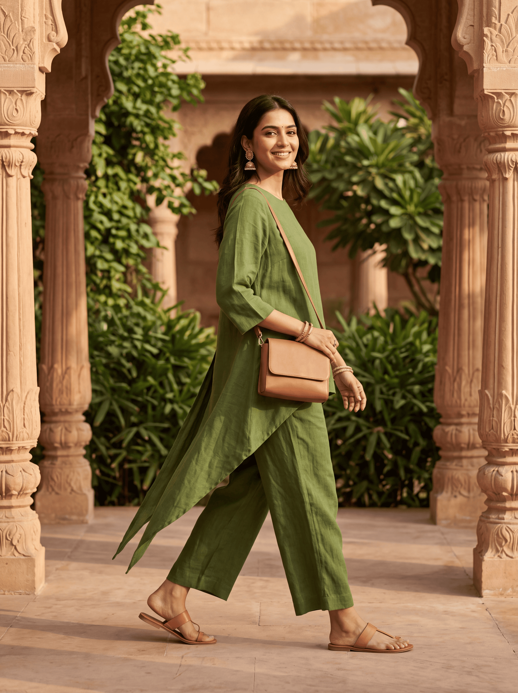 OLIVE LINEN COORD SET