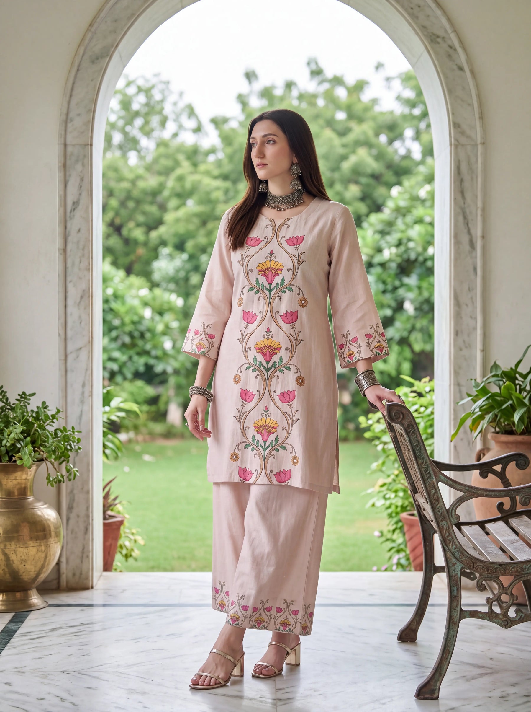Pink Lotus Linen Coord
