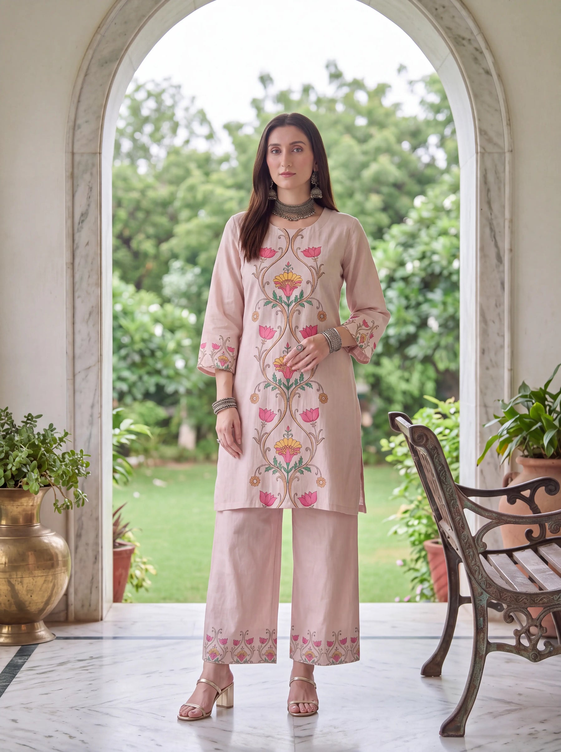 Pink Lotus Linen Coord