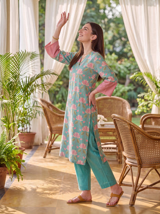 Lotus Bloom Cotton Linen Coord