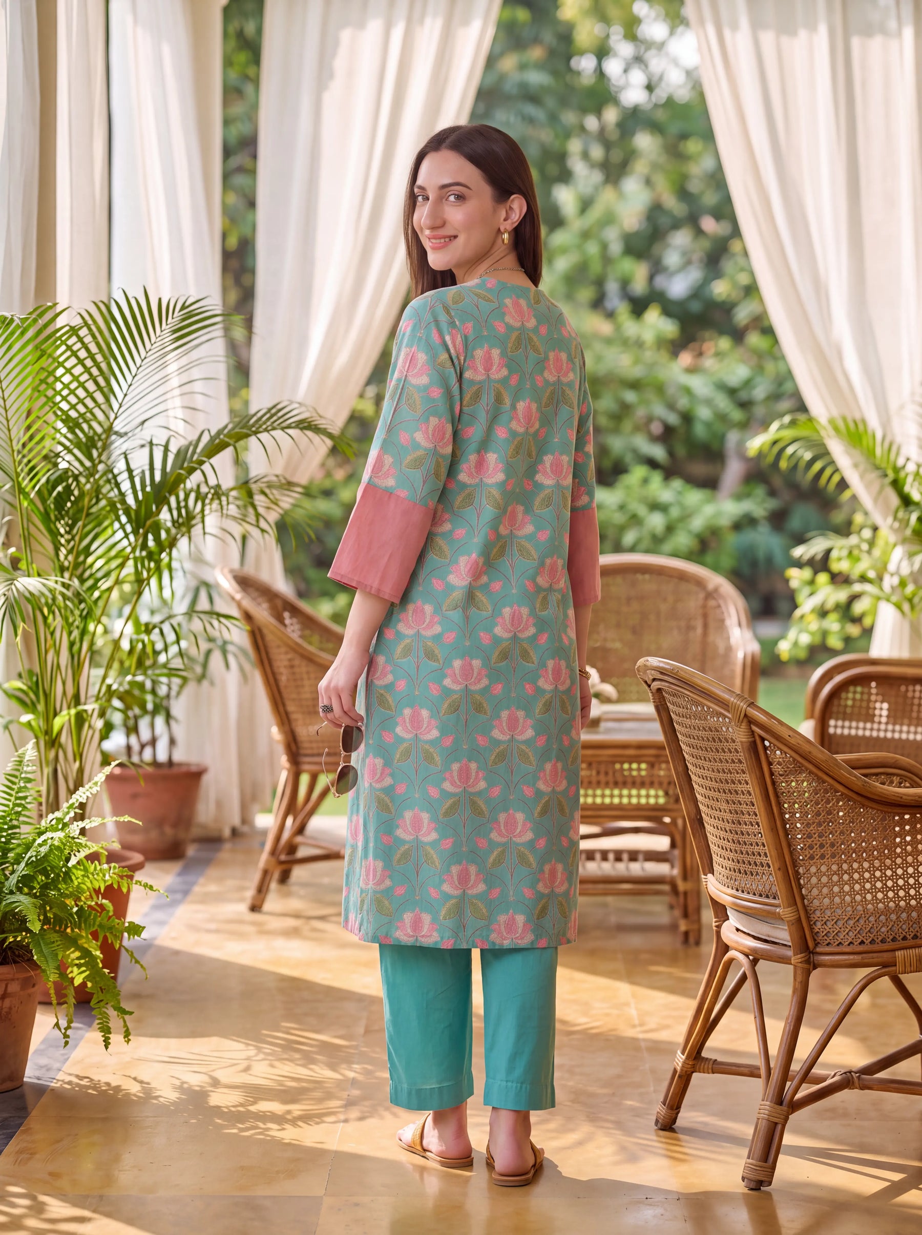 Lotus Bloom Cotton Linen Coord