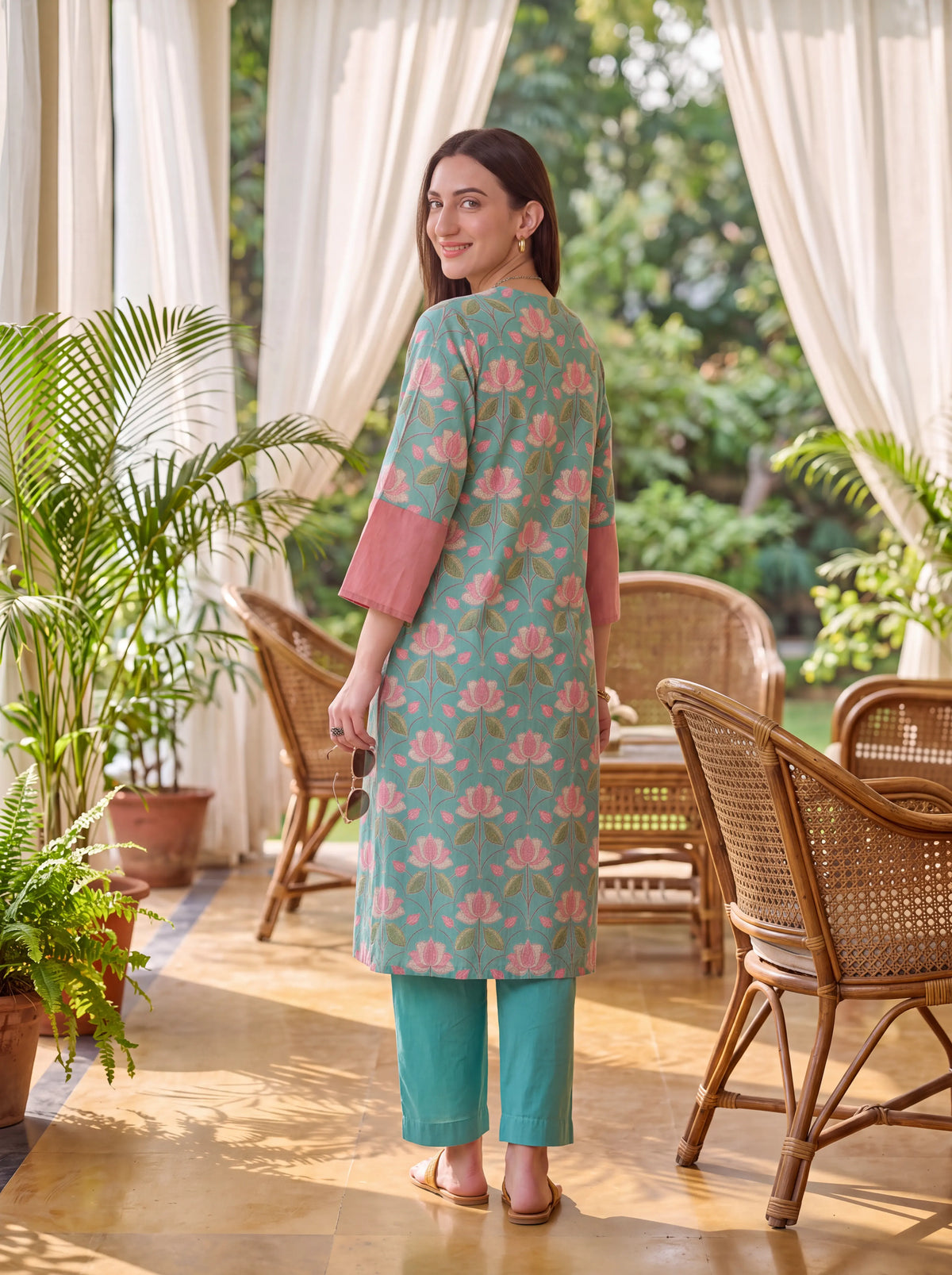 Lotus Bloom Cotton Linen Coord