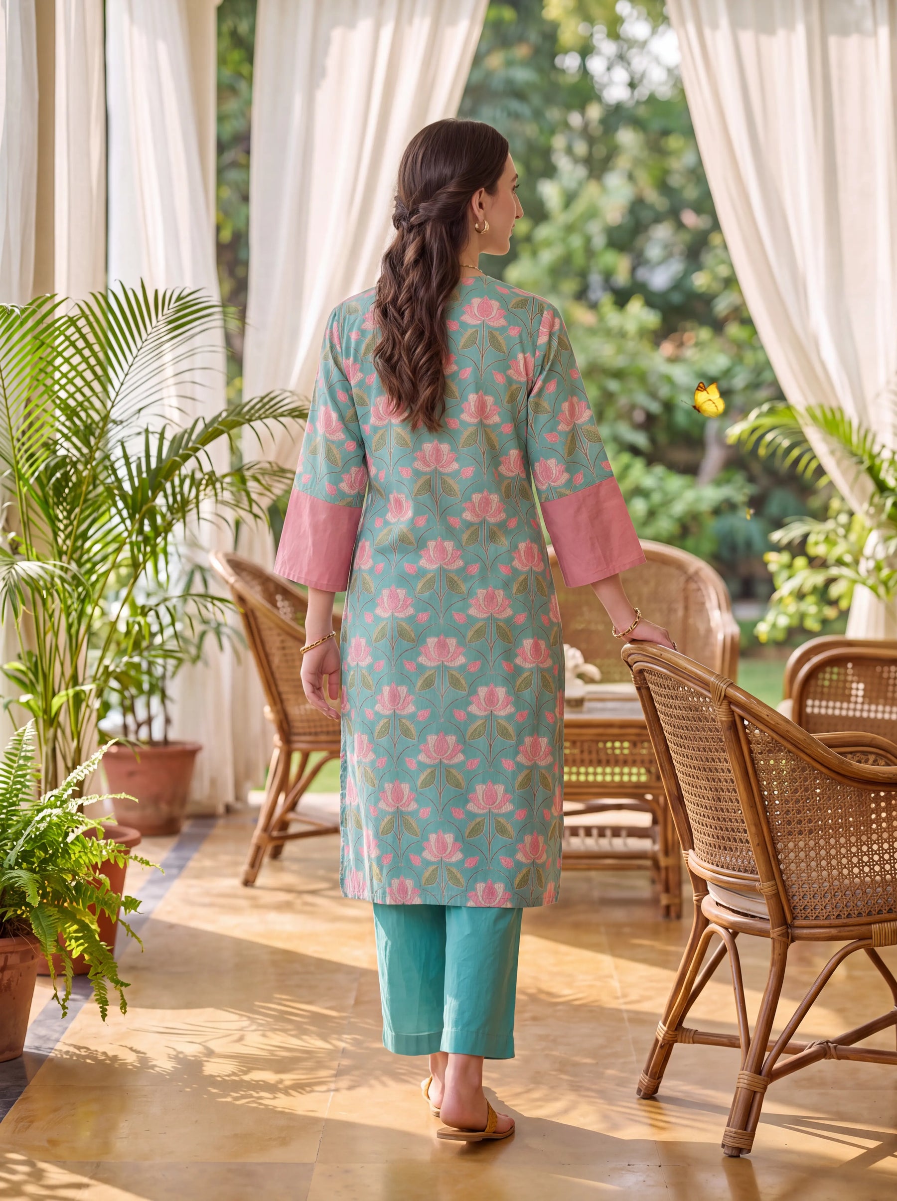 Lotus Bloom Cotton Linen Coord