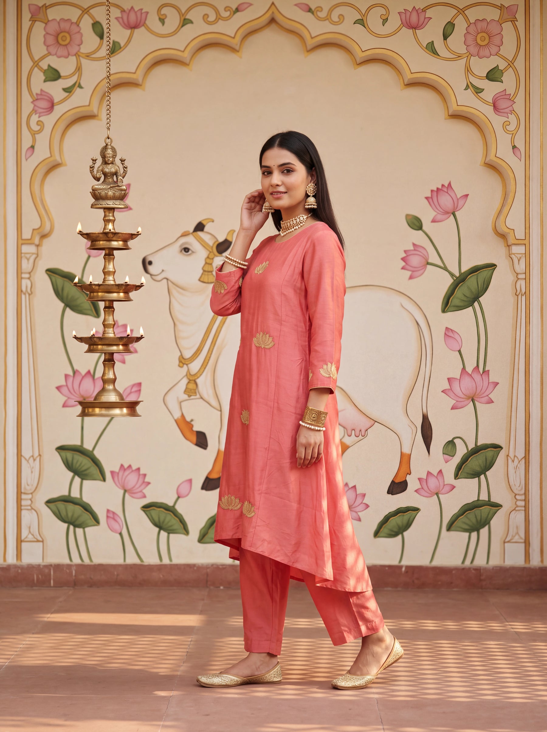 Blush Coral Kurta Set