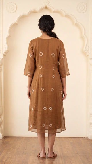 Mustard Kota Bandhej Dress