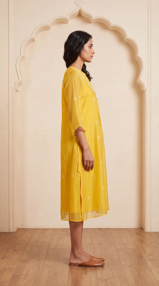 Sunshine Yellow Kota Bandhej Dress