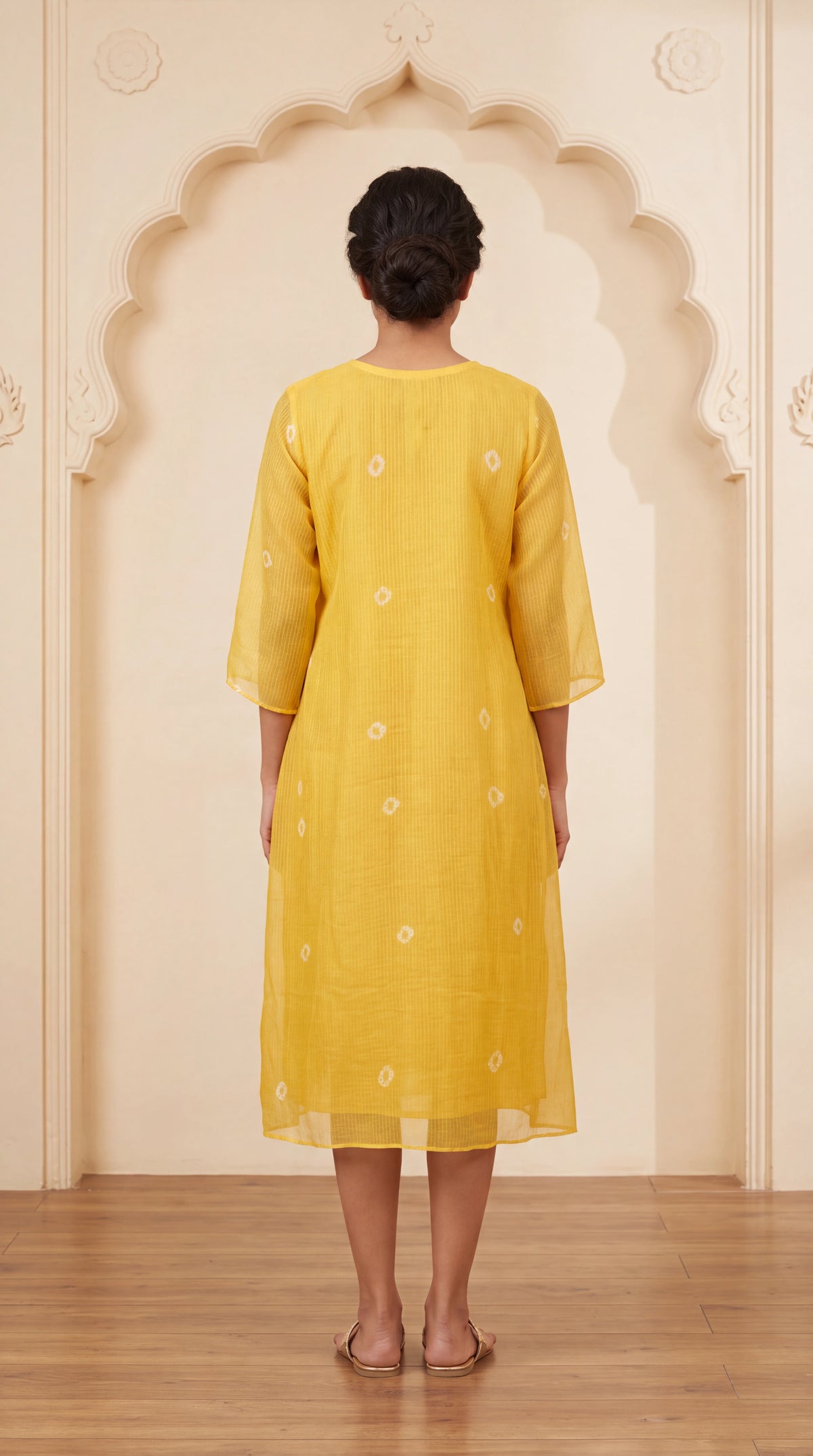 Sunshine Yellow Kota Bandhej Dress