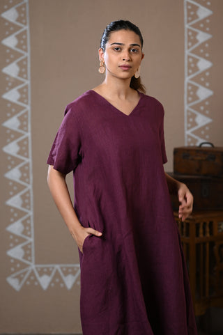 WINE LINEN COORD SET