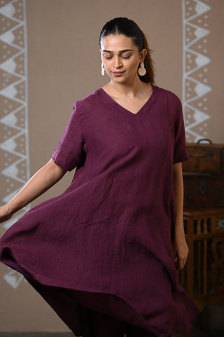 WINE LINEN COORD SET