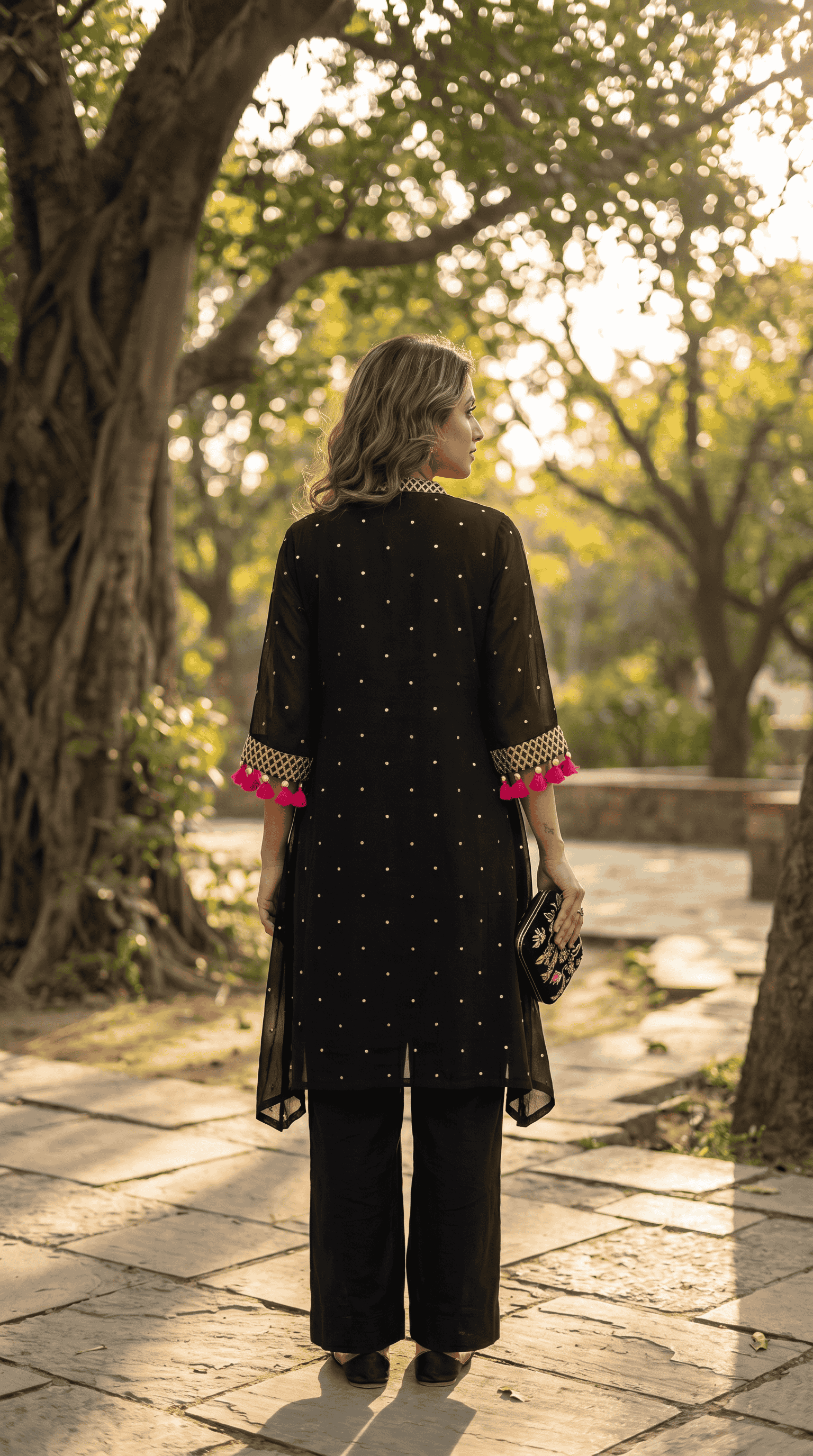 Black tassel coord