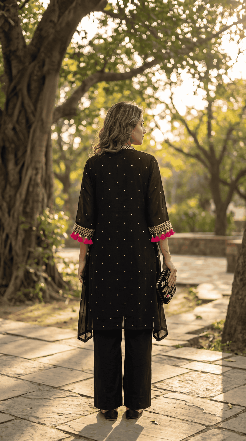 Black tassel coord