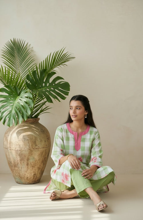 GREEN FLORAL CO-ORDSET