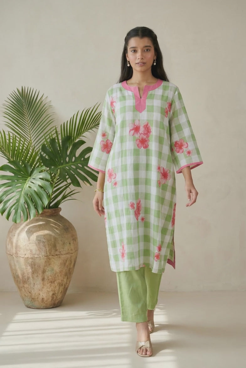 GREEN FLORAL CO-ORDSET